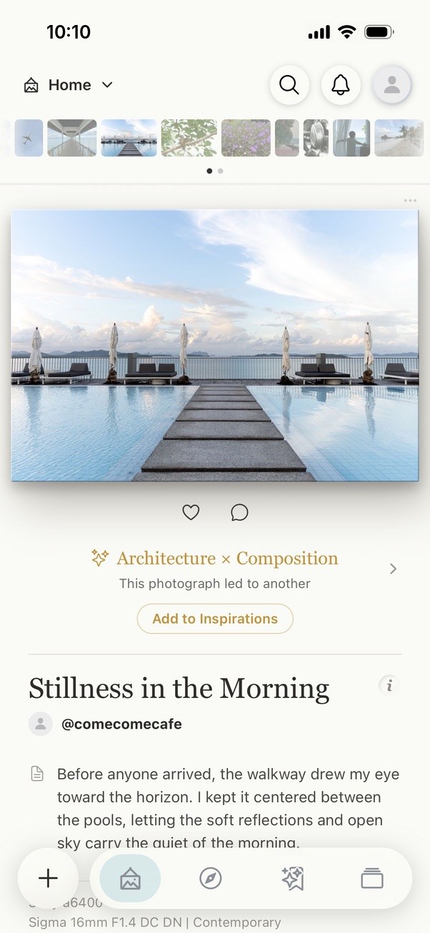 A post with the Add to Inspirations button
