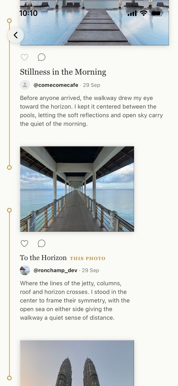 The Inspired Thread, scrolled to the answering photo